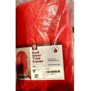 Zober Pull Over Christmas Tree Cover 9 Ft Red ZCP-146-RD Upright Storage New